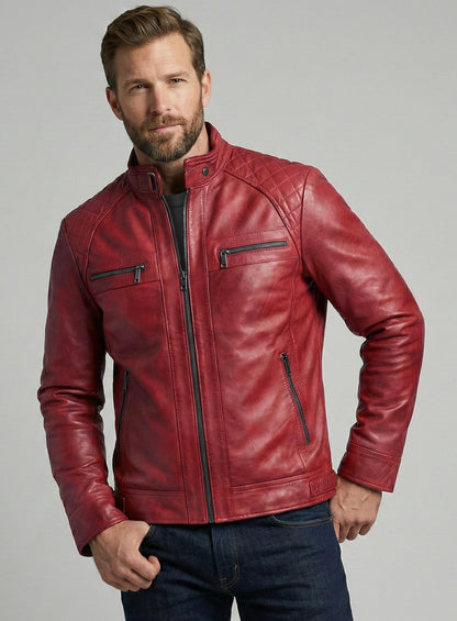 Spanish Red Leather Jacket # 653