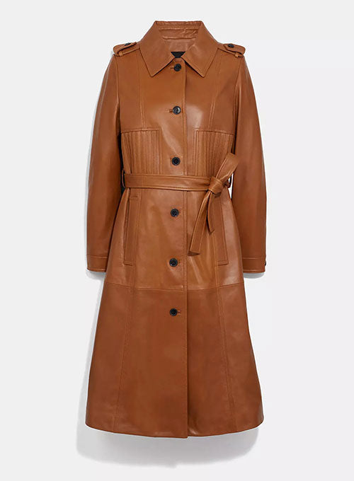 Street Style Leather Long Coat - LeatherCult