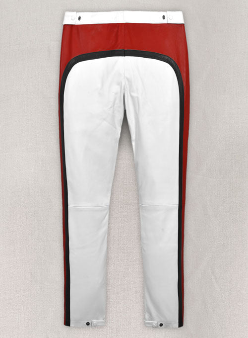 Striped Biker Leather Pants - LeatherCult