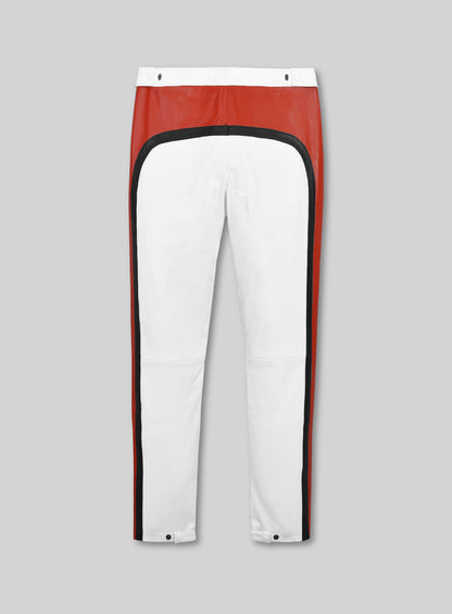 Striped Biker Leather Pants