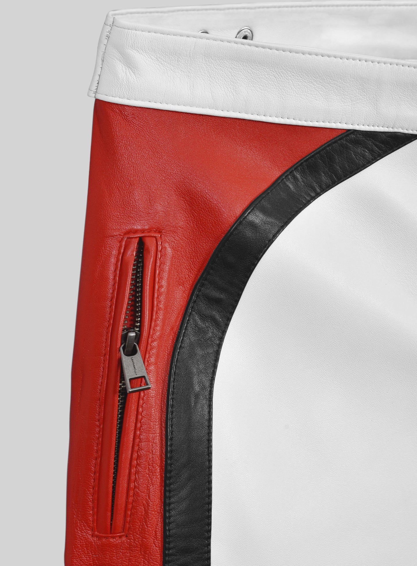 Striped Biker Leather Pants