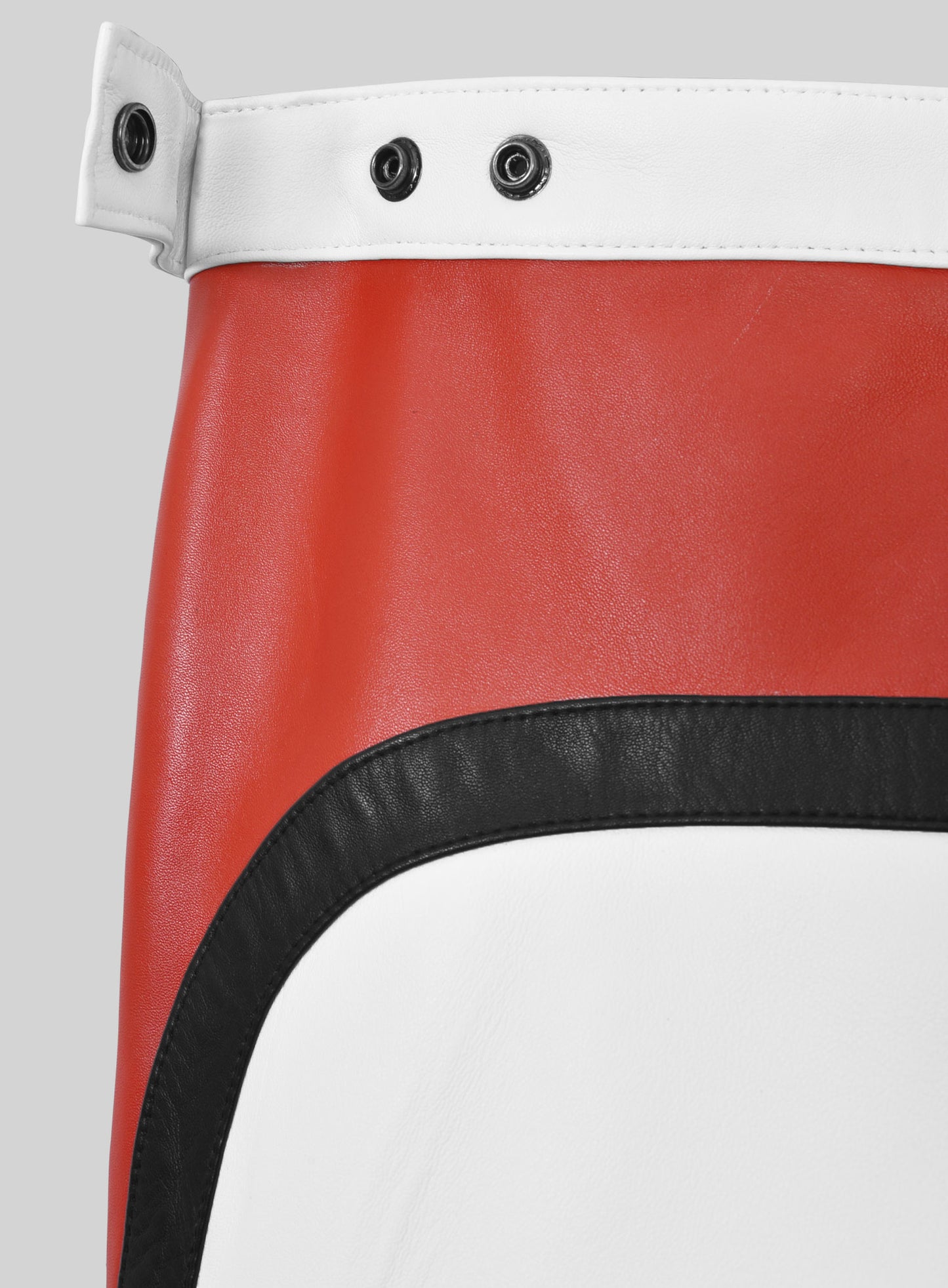 Striped Biker Leather Pants