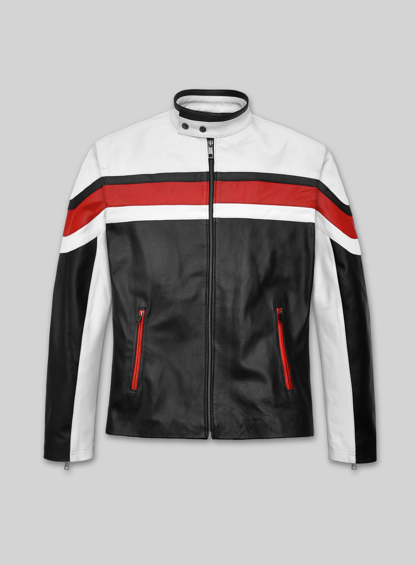 Striped Rocker Leather Jacket