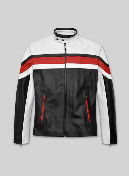 Striped Rocker Leather Jacket