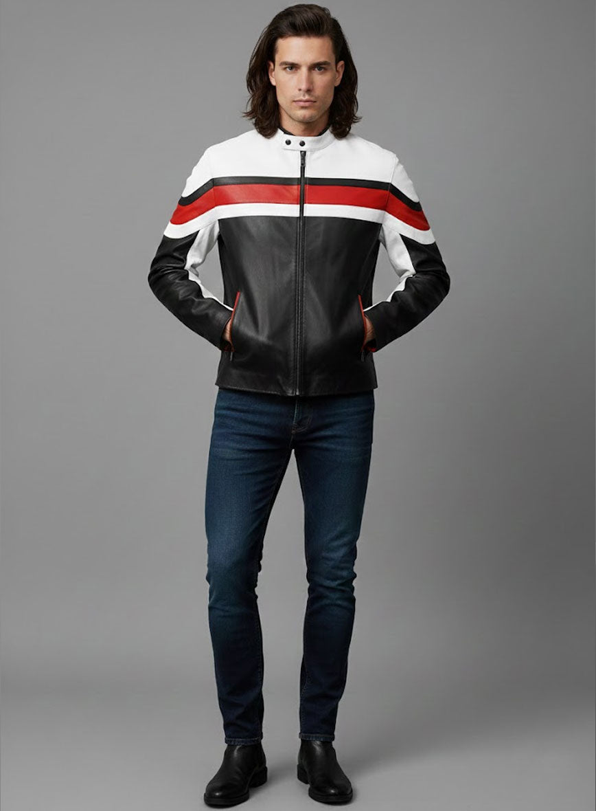 Striped Rocker Leather Jacket