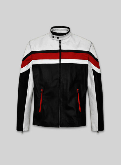 Striped Rocker Leather Jacket