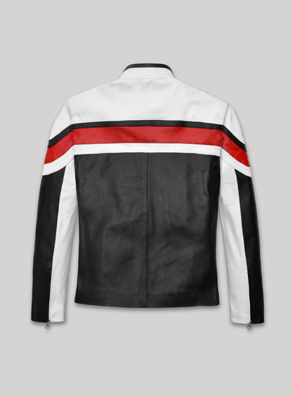 Striped Rocker Leather Jacket