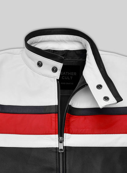 Striped Rocker Leather Jacket