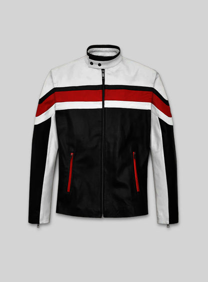 Striped Rocker Leather Jacket