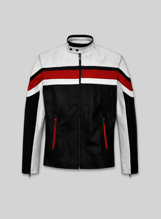 Striped Rocker Leather Jacket