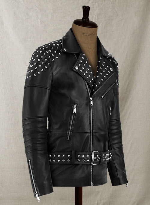 Studded Biker Leather Jacket - LeatherCult