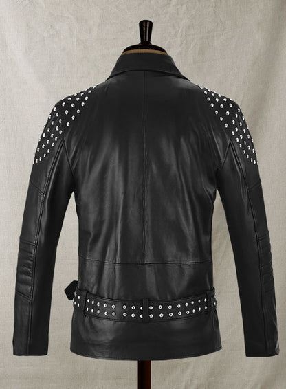 Studded Biker Leather Jacket - LeatherCult