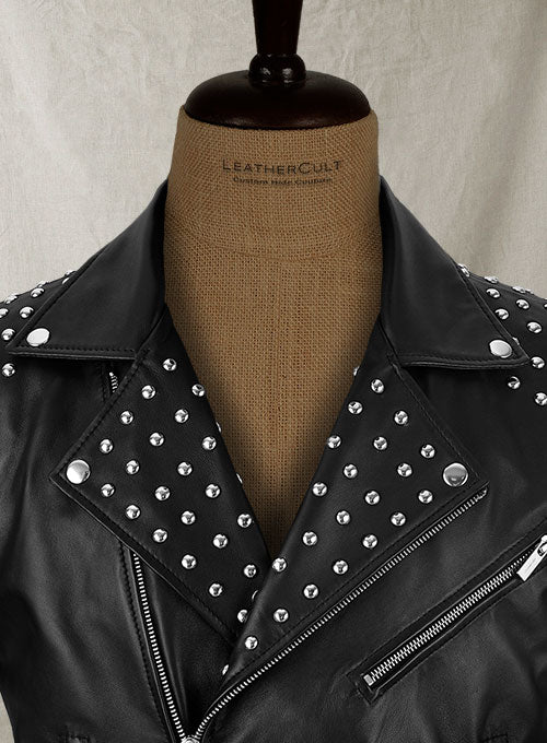 Studded Biker Leather Jacket - LeatherCult