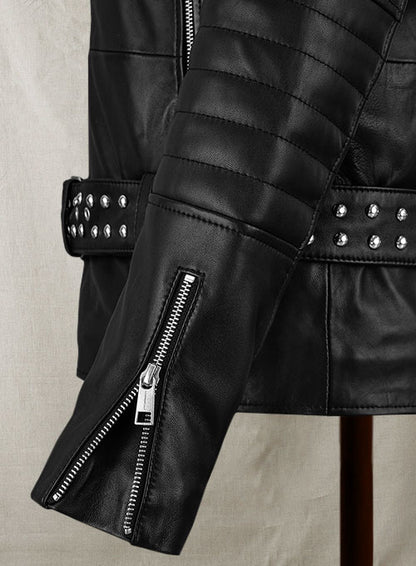 Studded Biker Leather Jacket - LeatherCult