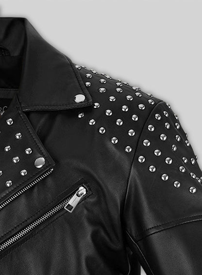 Studded Biker Leather Jacket