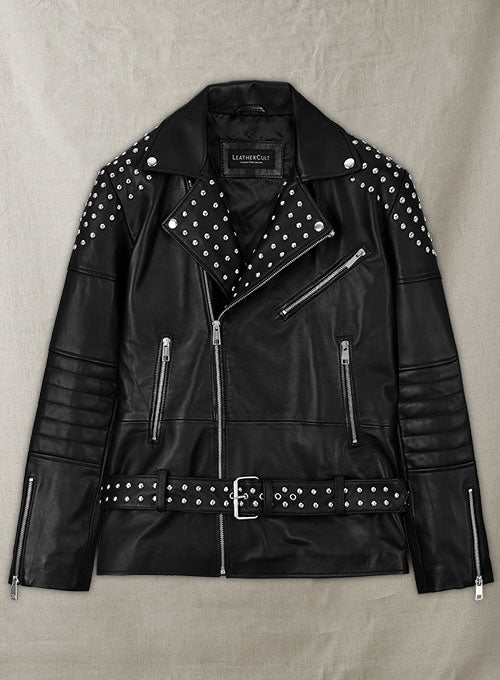 Studded Biker Leather Jacket - LeatherCult