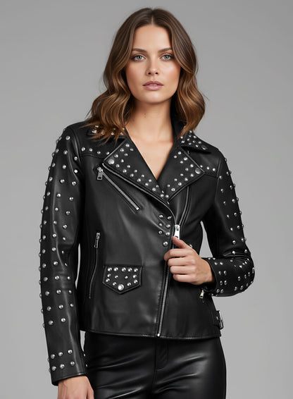 Studded Moto Leather Jacket