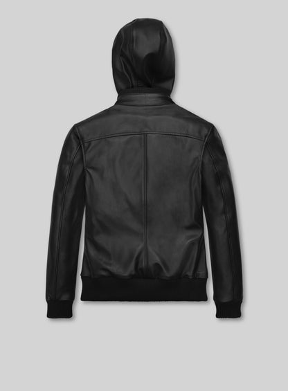 Symphony Detachable Hood Leather Jacket