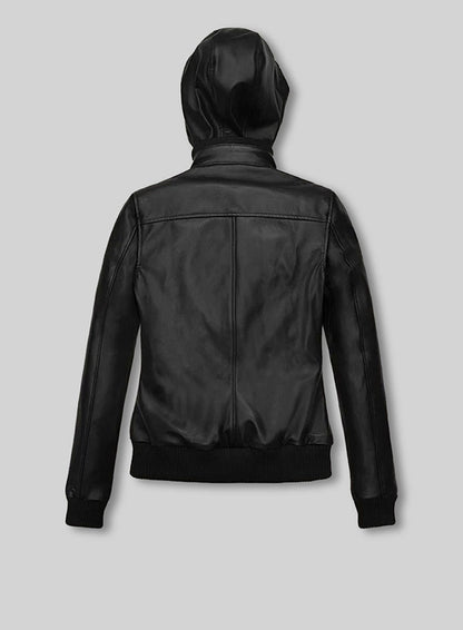 Symphony Detachable Hood Leather Jacket