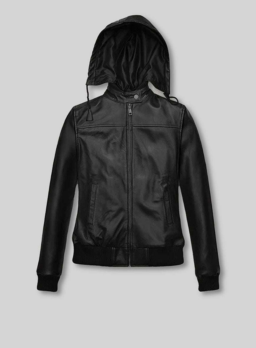 Symphony Detachable Hood Leather Jacket