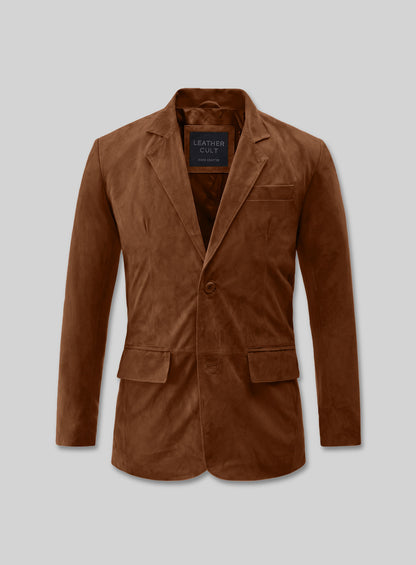 Tan Brown Suede Lambskin Leather Suit