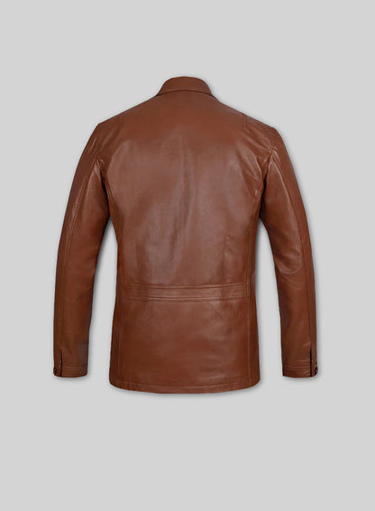 Tan Brown Daniel Craig Leather Blazer