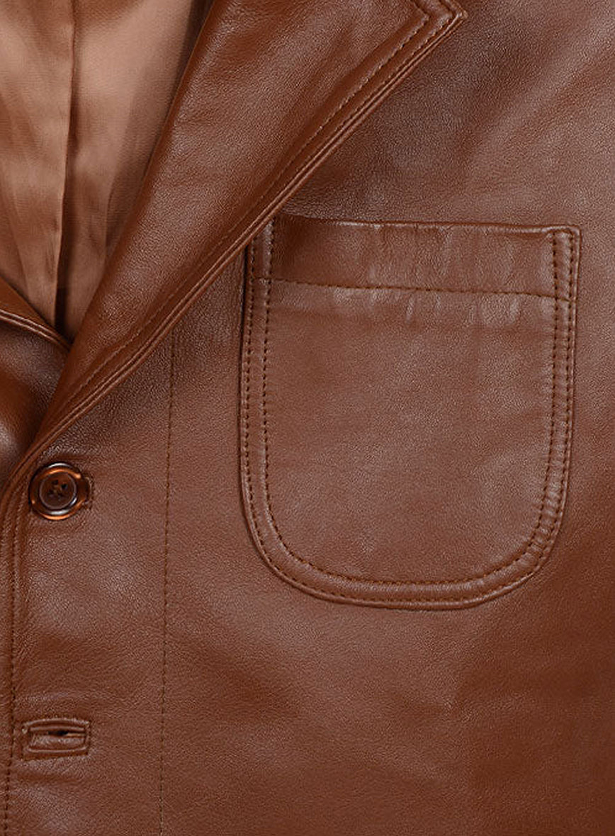 Tan Brown Daniel Craig Leather Blazer