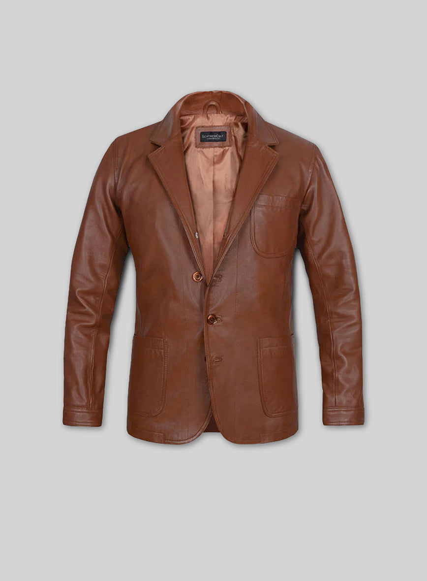 Tan Brown Daniel Craig Leather Blazer