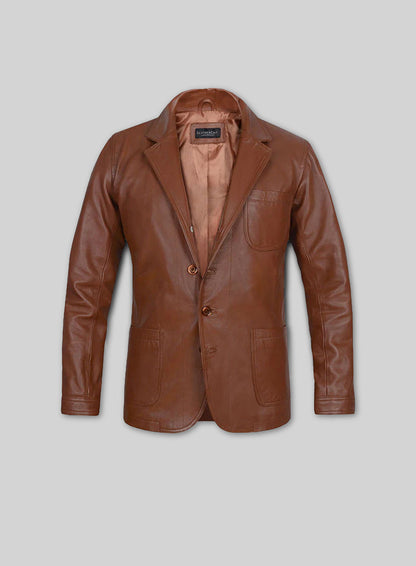 Tan Brown Daniel Craig Leather Blazer