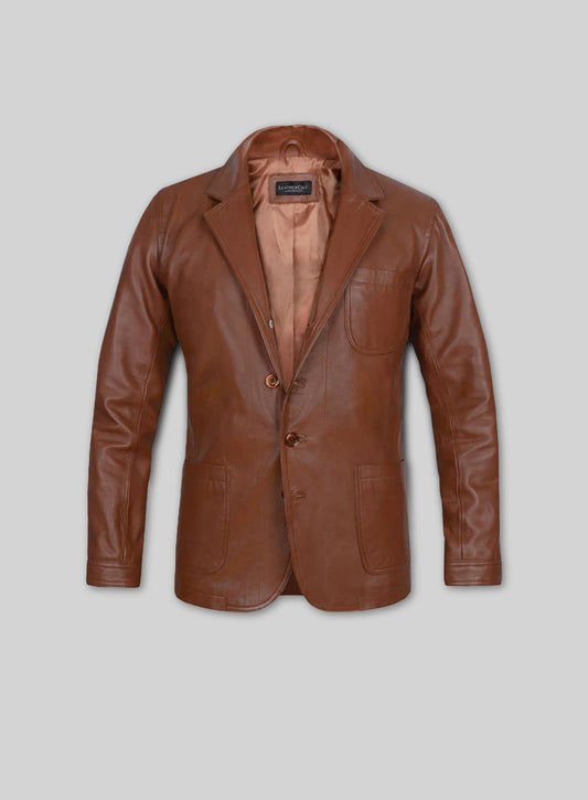 Tan Brown Daniel Craig Leather Blazer
