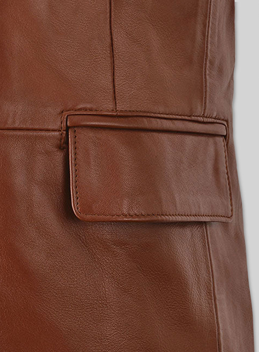Tan Brown Leather Blazer