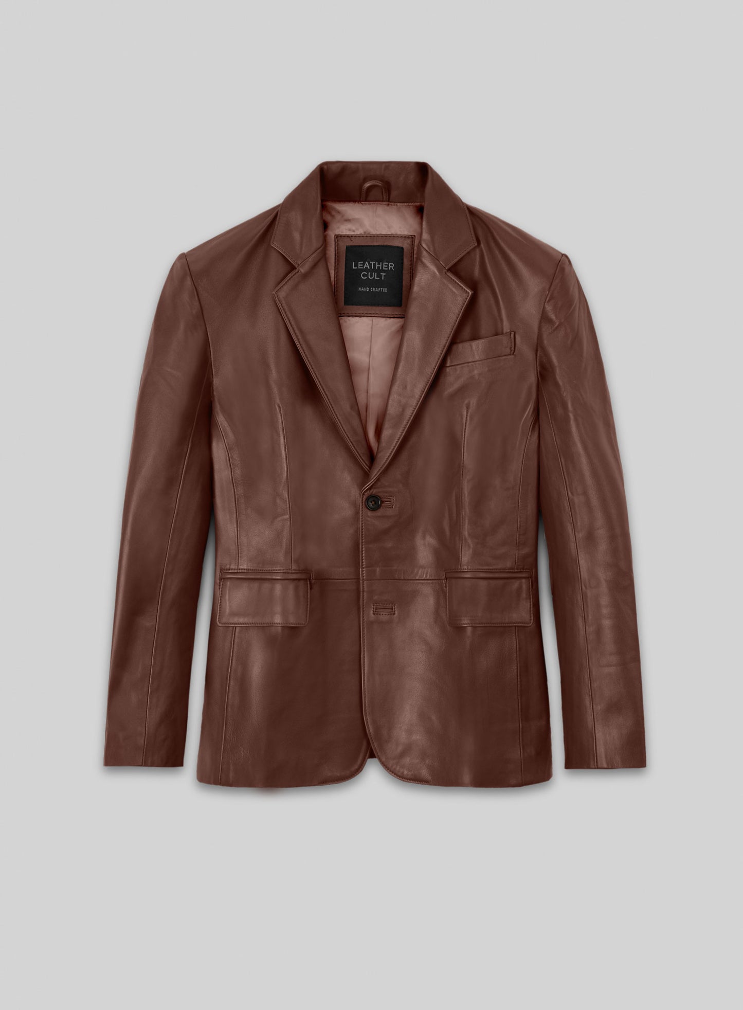 Tan Brown Leather Blazer
