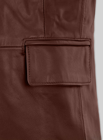 Tan Brown Leather Blazer