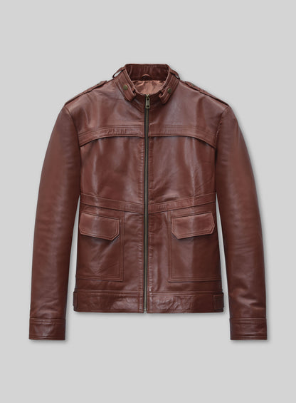 Tan Brown Leather Jacket # 602