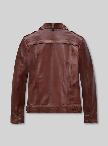 Tan Brown Leather Jacket # 602