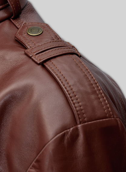Tan Brown Leather Jacket # 602
