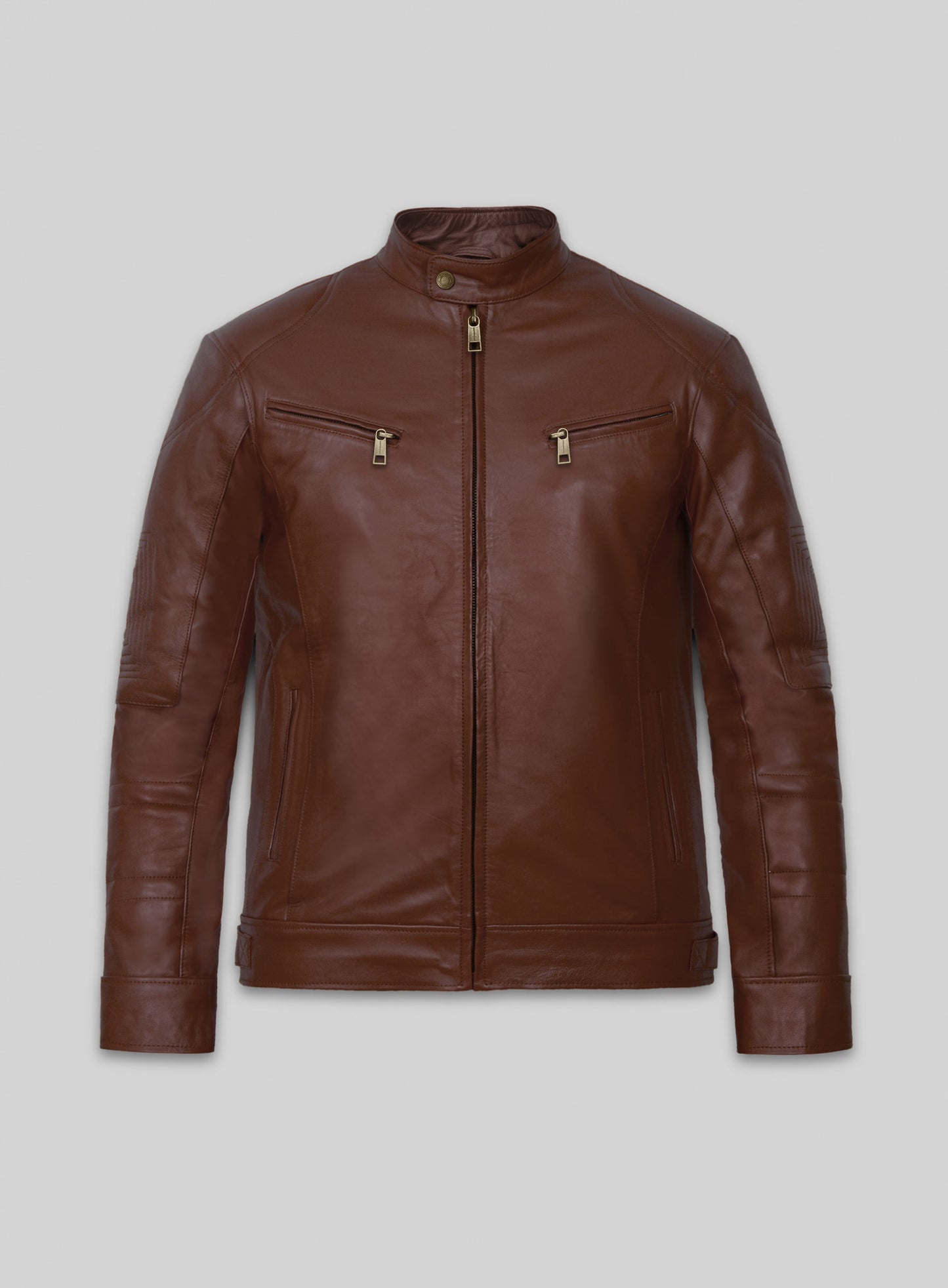 Tan Brown Leather Jacket # 655