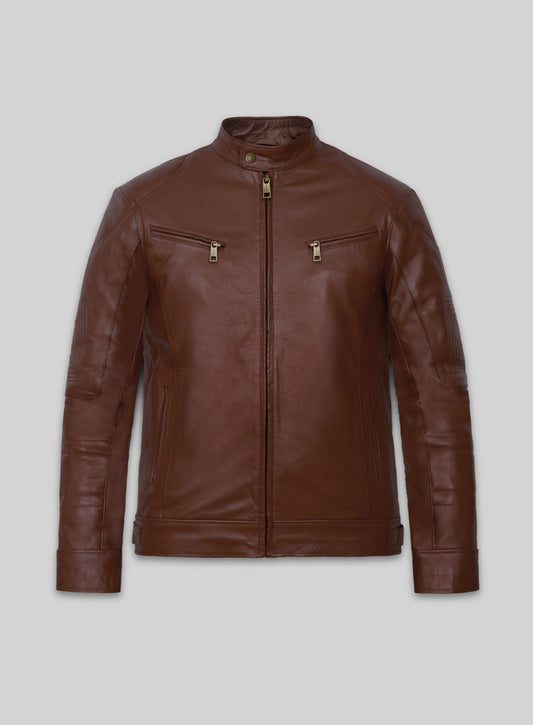 Tan Brown Leather Jacket # 655