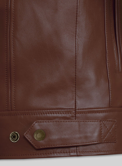 Tan Brown Leather Jacket # 655