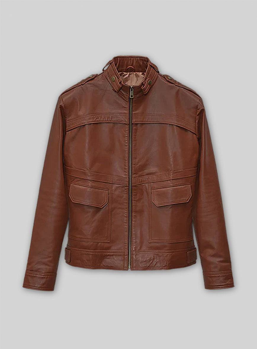 Tan Brown Leather Jacket # 602