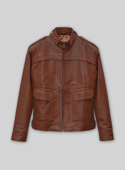 Tan Brown Leather Jacket # 602