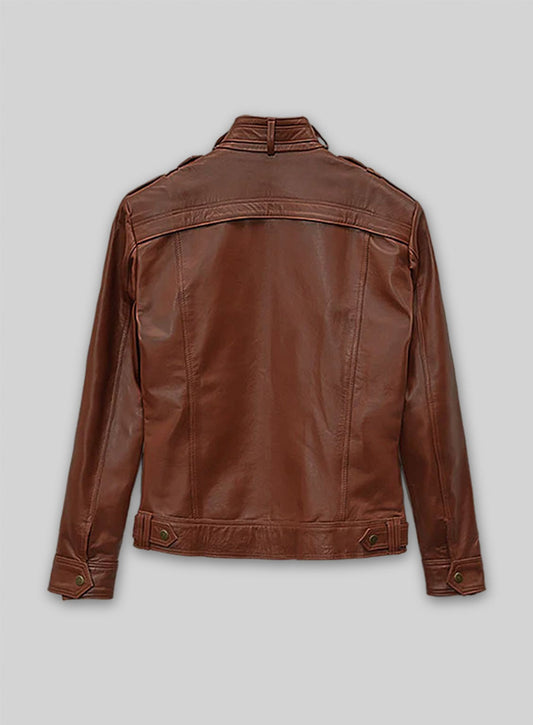 Tan Brown Leather Jacket # 602