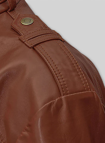 Tan Brown Leather Jacket # 602