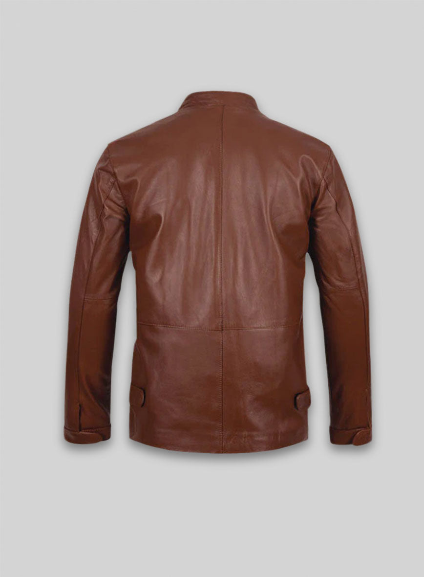 Tan Brown Minority Report Leather Jacket