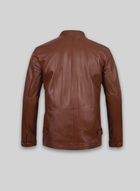 Tan Brown Minority Report Leather Jacket