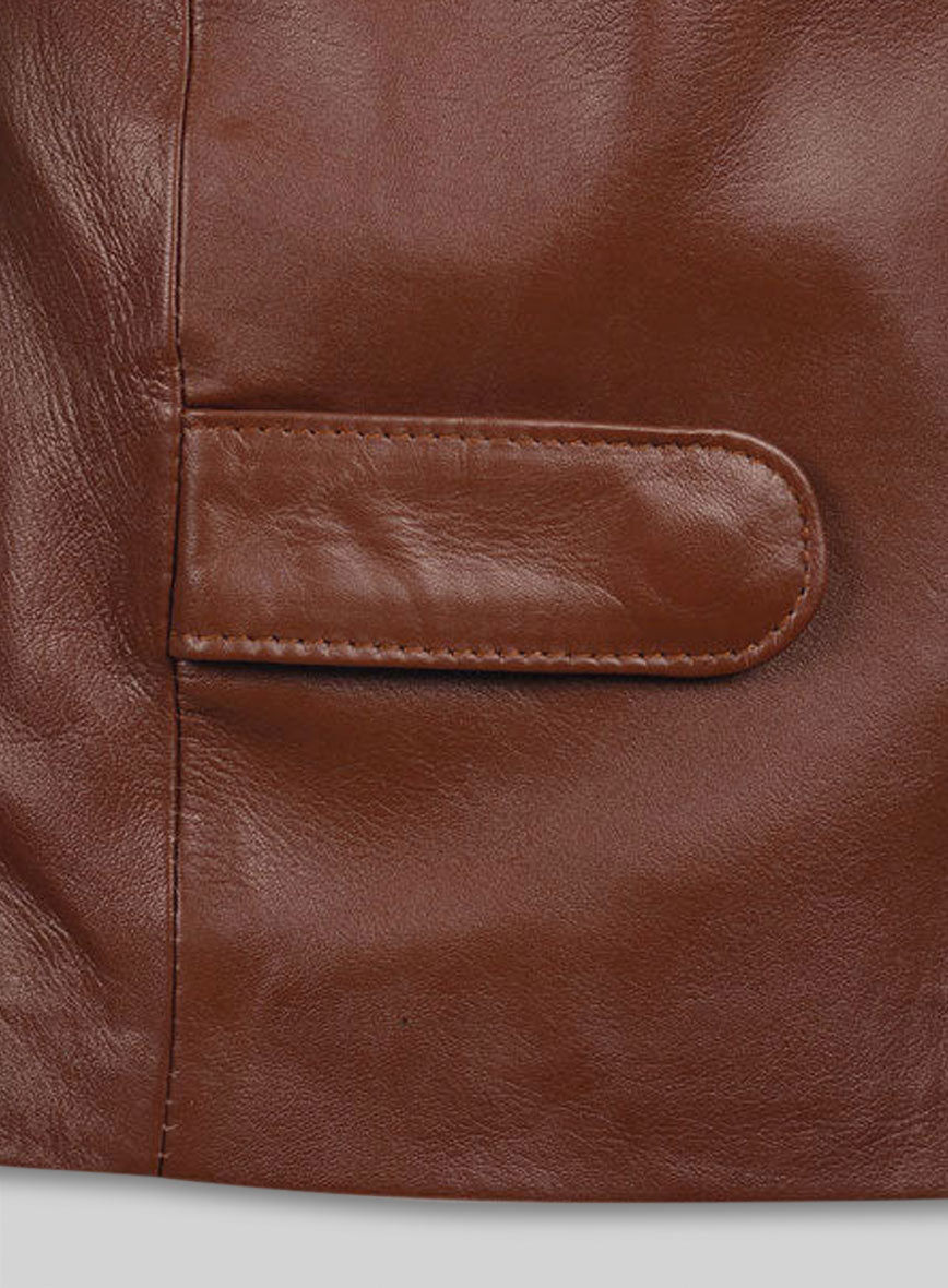 Tan Brown Minority Report Leather Jacket