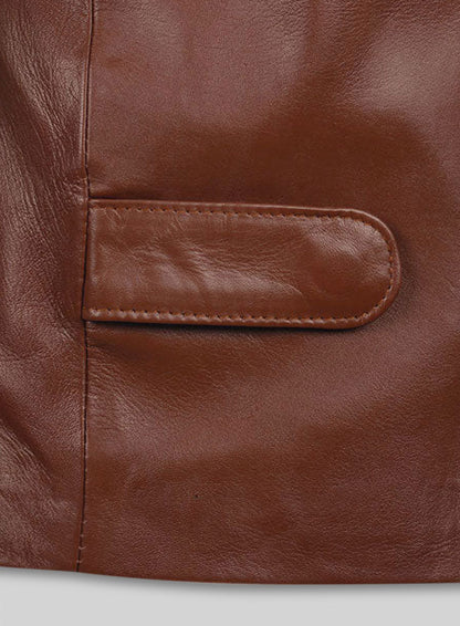Tan Brown Minority Report Leather Jacket