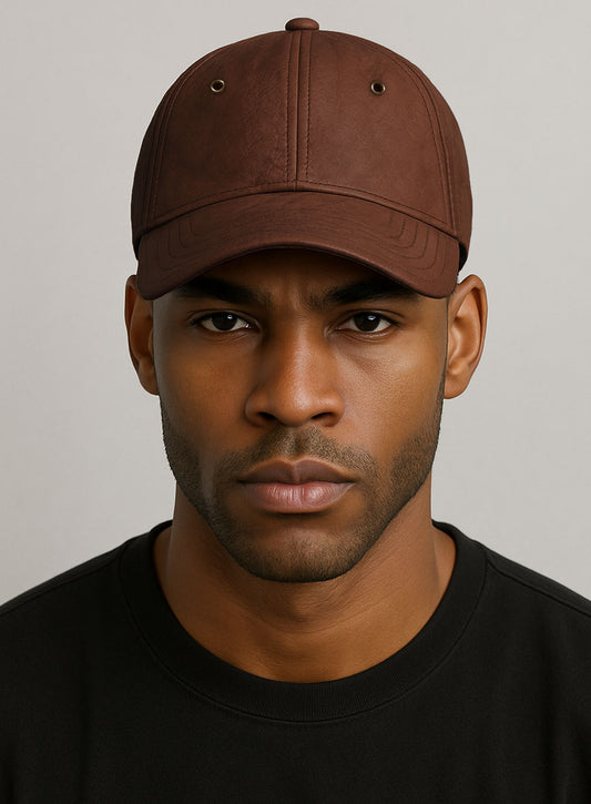 Tan Brown Leather Sport Cap