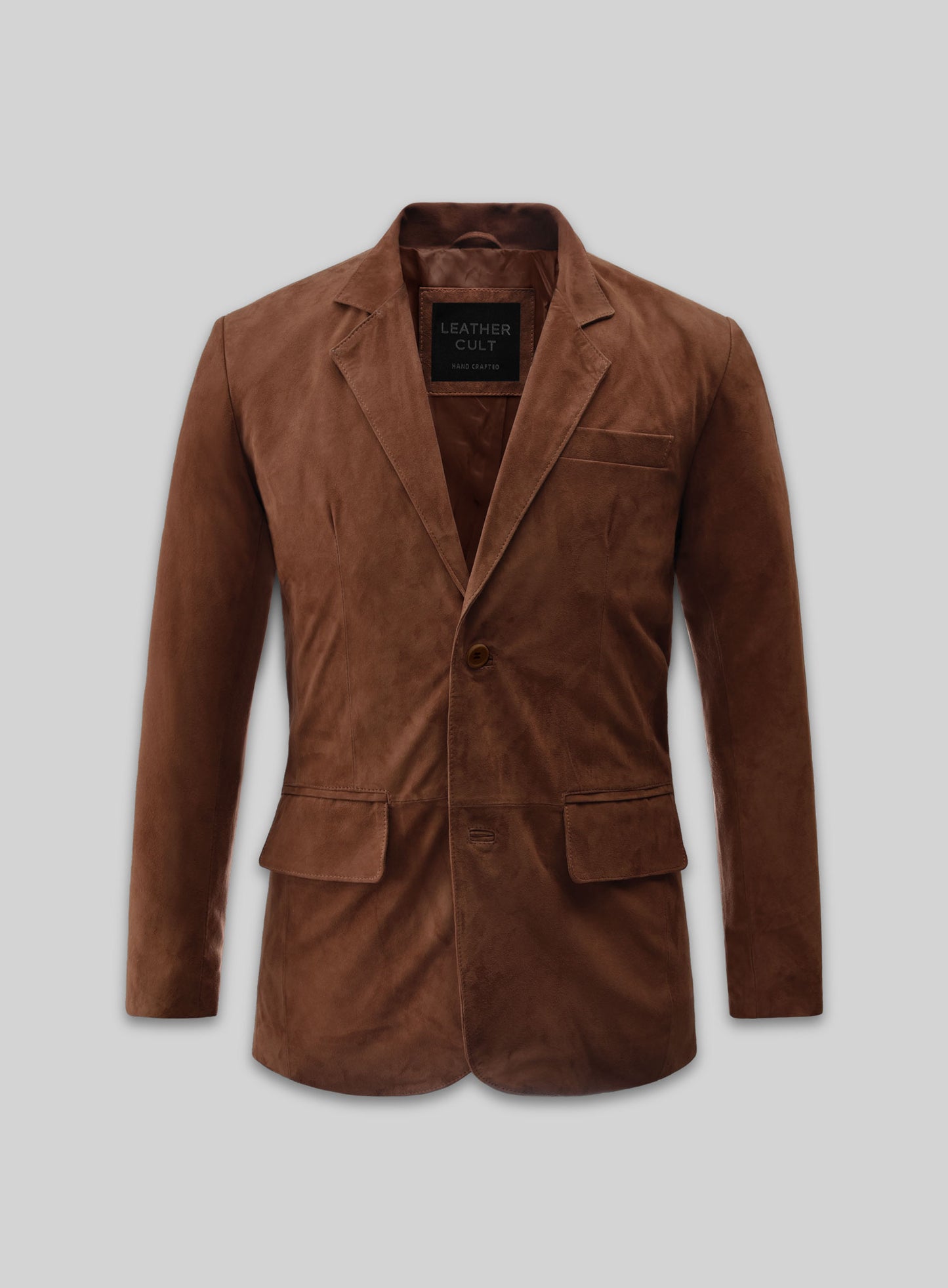 Tan Brown Suede Leather Blazer