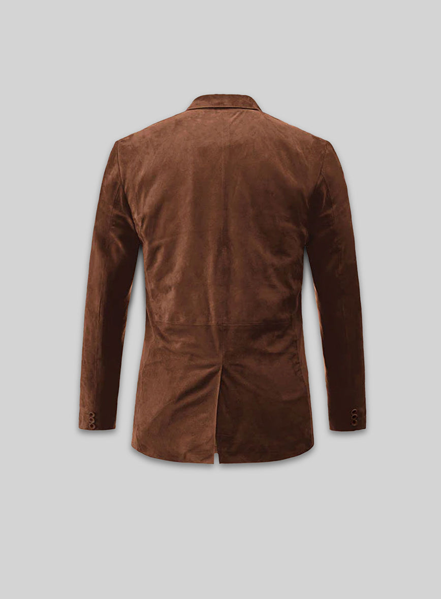 Tan Brown Suede Leather Blazer